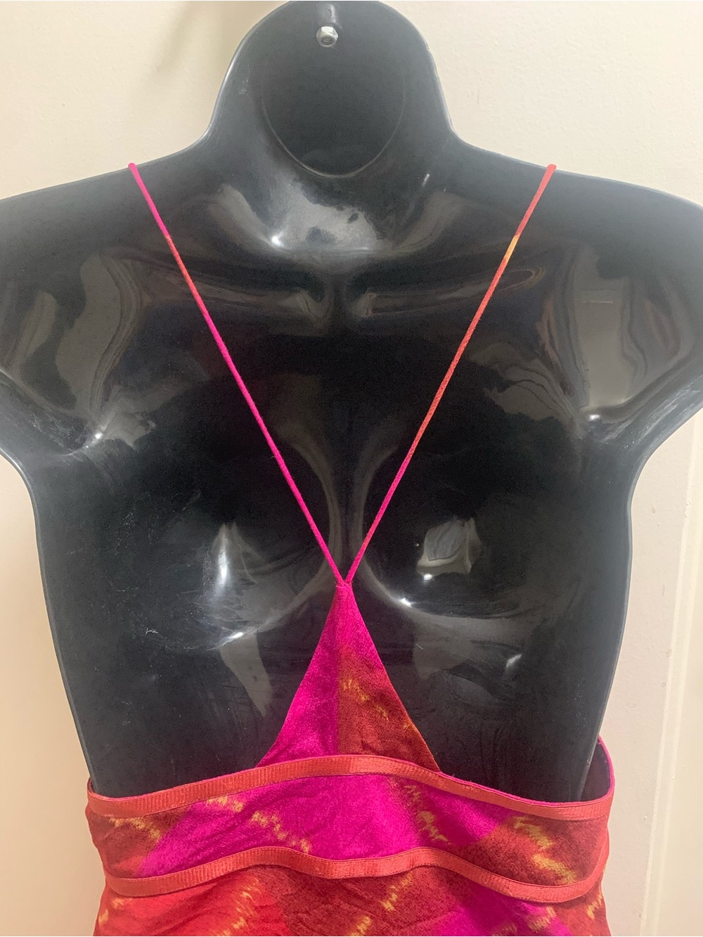 Vintage Diane Von Furstenberg 100% Silk Fuchsia and Rust Slip Dress Size 10 - Picture 6 of 9